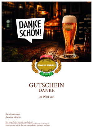 Gutschein mit einem Glas Bier
